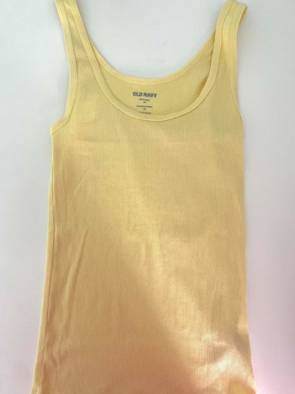 Old Navy First Layer Rib-Knit Tank Top Pastel Butter Yellow - Size Extra Small - Picture 2 of 4